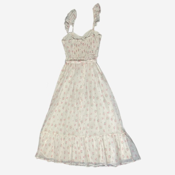 Worth Collective NWT Rosamund Bustier Maxi Dress in Blush Pink Floral milkmaid S - Picture 10 of 11